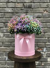 Цветочная композиция из Гипсофила и Розы в шляпной коробке #REPLACE_PRED# Пугачёве