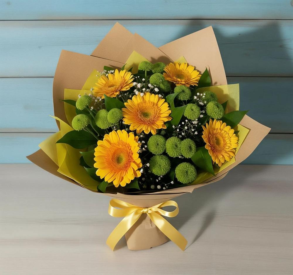 Букет цветов из: Герберы и Хризантемы в Пугачёве