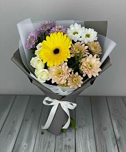 Букет цветов из:  Розы, Герберы и Хризантемы в Пугачёве