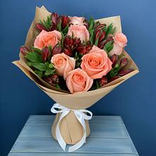 Букет цветов из:  Розы и Альстромерии #REPLACE_PRED# Пугачёве