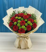 Букет цветов из:  Розы и Хризантемы в Пугачёве