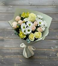 Букет цветов из:  Альстромерии, Розы и Хризантемы в Пугачёве