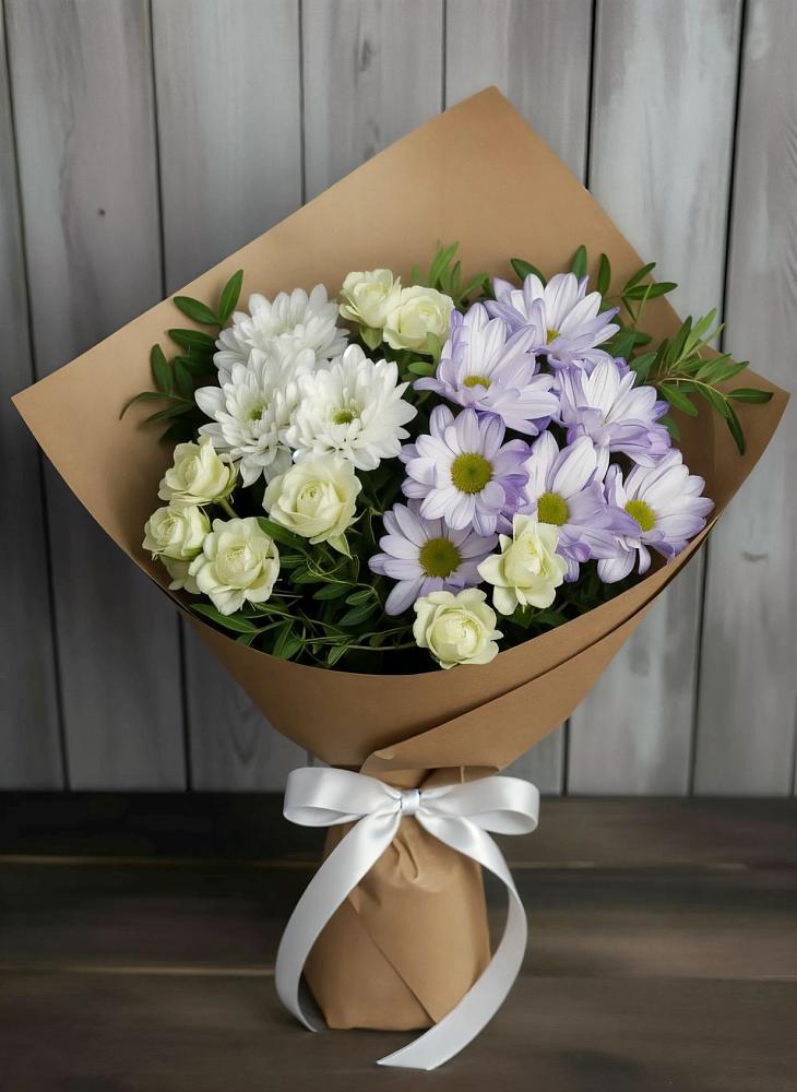 Букет цветов из: Хризантемы и Розы в Пугачёве